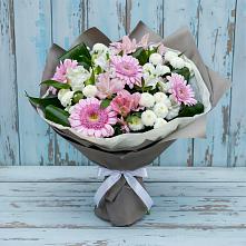 Букет цветов из:  Герберы, Альстромерии и Хризантемы в Межевом