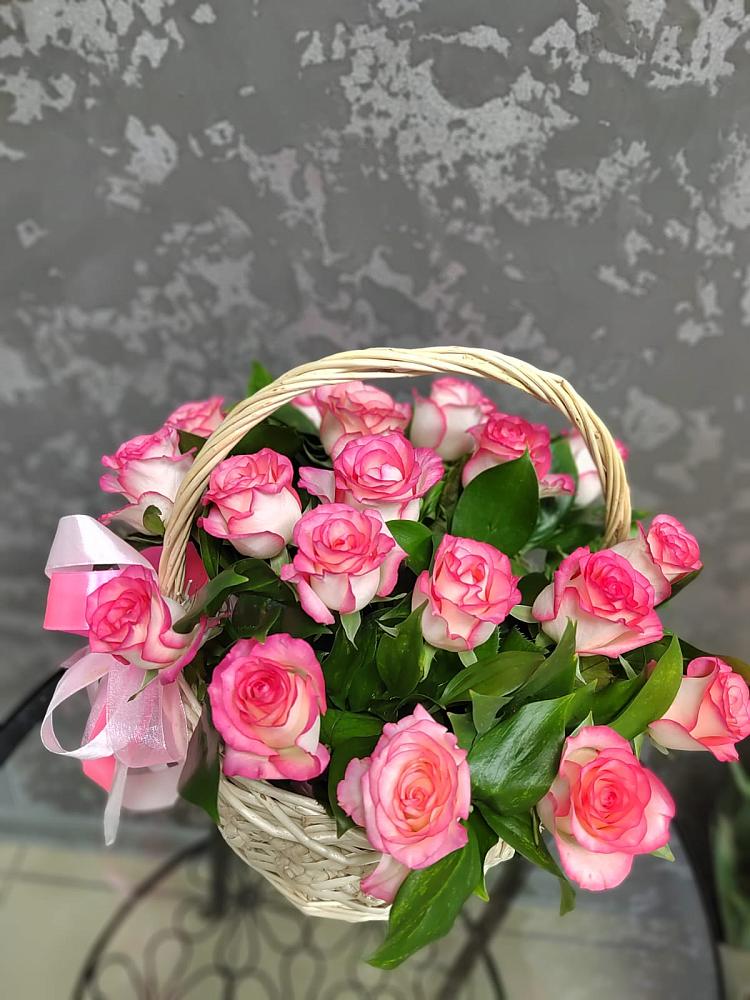 Цветочная композиция из Розы в корзине в Межевом