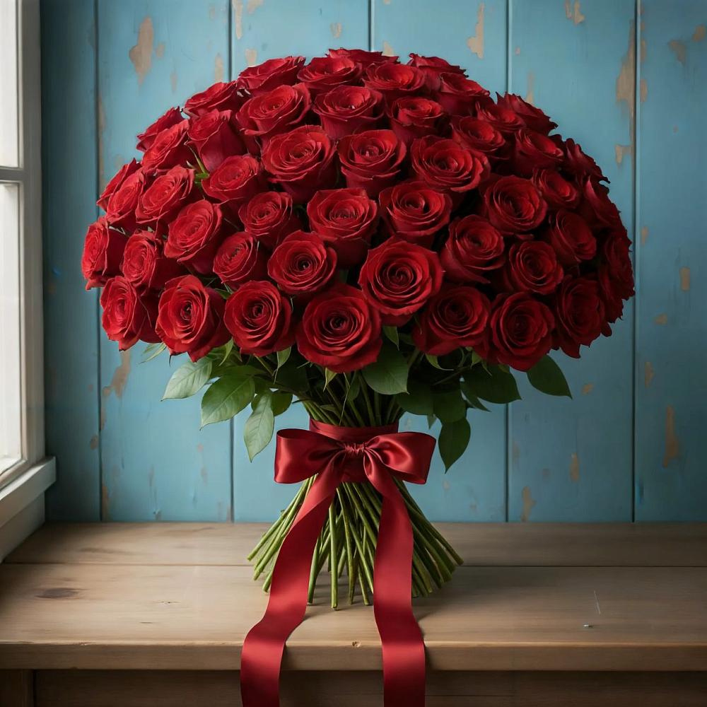 Букет Красные розы Блэк Меджик в Межевом