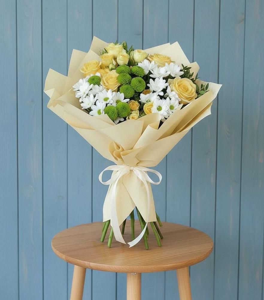 Букет цветов из: Хризантемы и Розы в Межевом