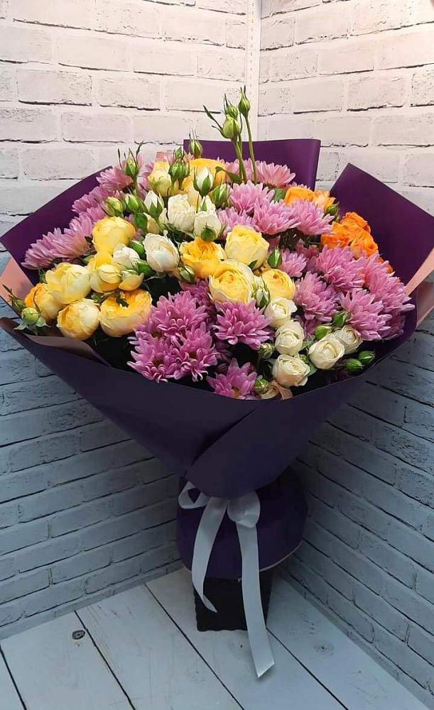 Букет цветов из: Хризантемы и Розы в Межевом