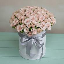 Цветочная композиция из Розы в шляпной коробке в Межевом