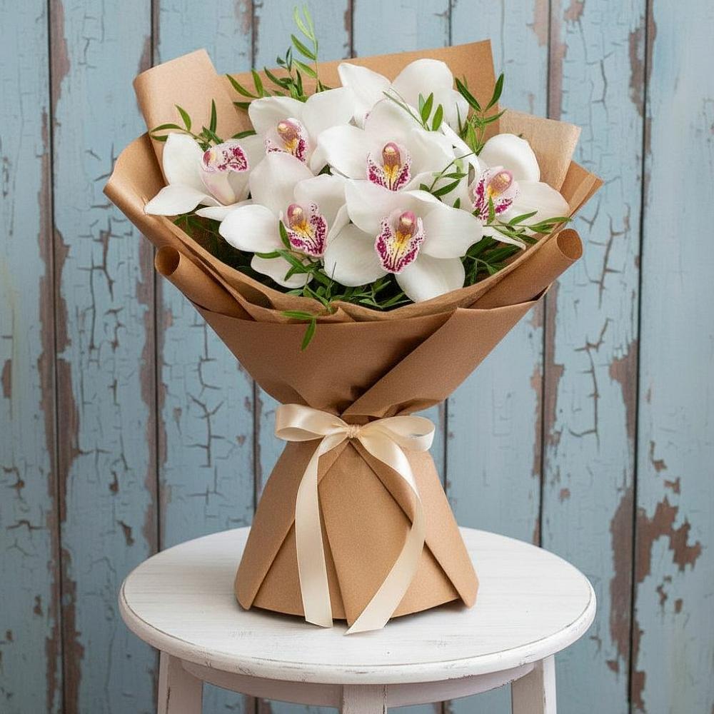 Букет цветов из: Орхидеи и Розы в Межевом