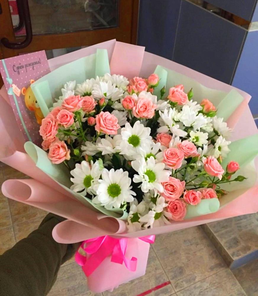 Букет цветов из: Розы и Хризантемы в Межевом