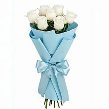 Букет 7 белых роз Проуд в Межевом