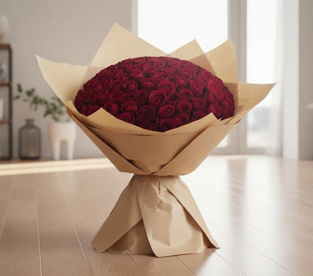 Букет 101 Красная роза в Межевом