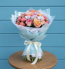 Букет цветов из:  Хризантемы и Розы в Межевом