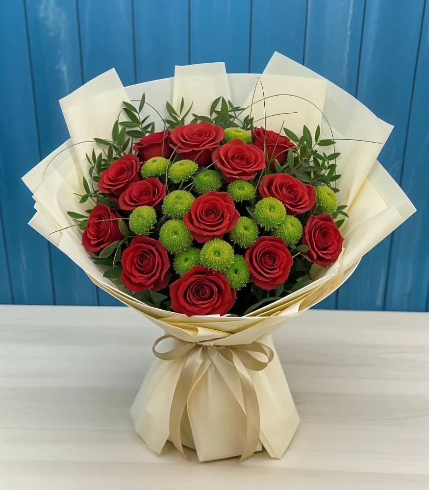 Букет цветов из: Розы и Хризантемы в Межевом