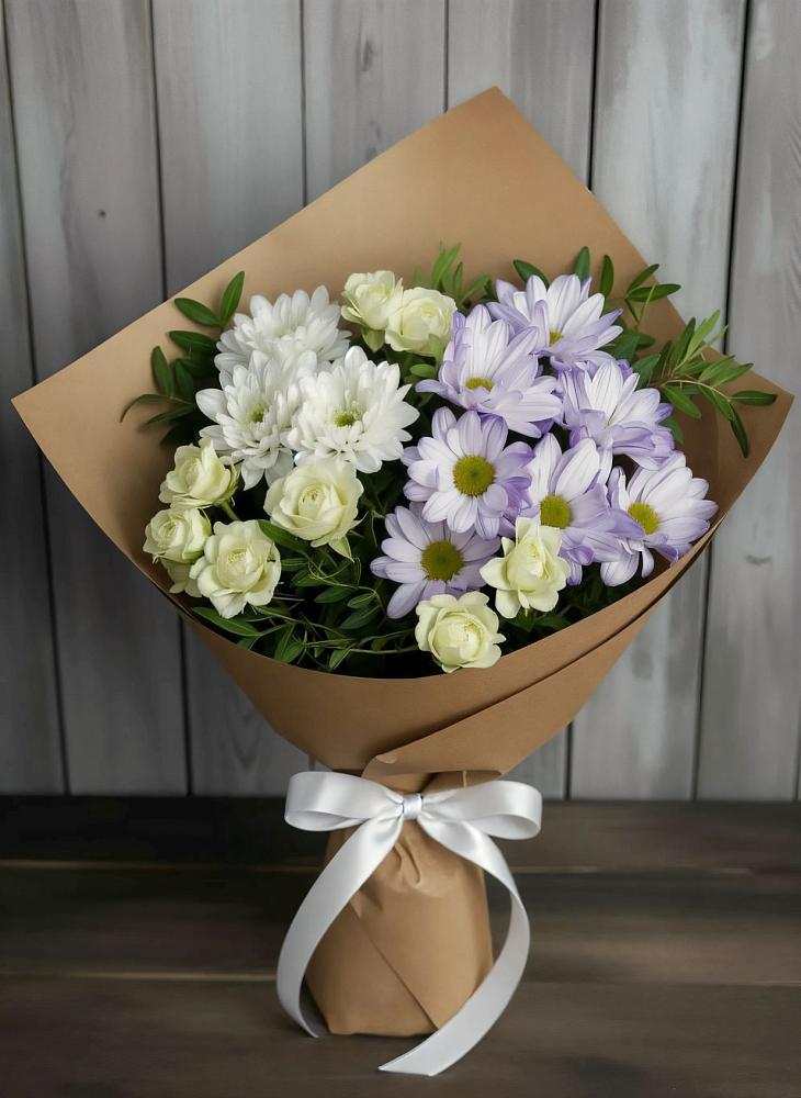 Букет цветов из: Хризантемы и Розы в Межевом
